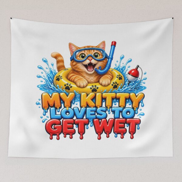Item preview, My Kitty Loves To Get Wet designed and sold by TshirtsOnline-.