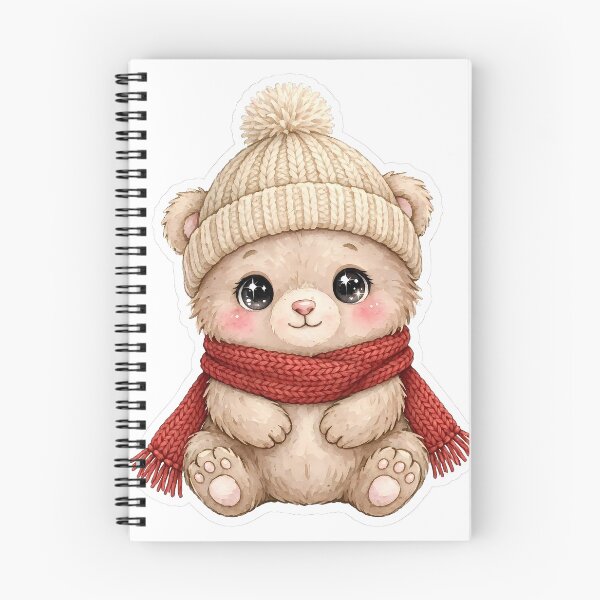 Item preview, Cute Winter Bear with Beanie and Red Scarf Kawaii designed and sold by 2Sec.