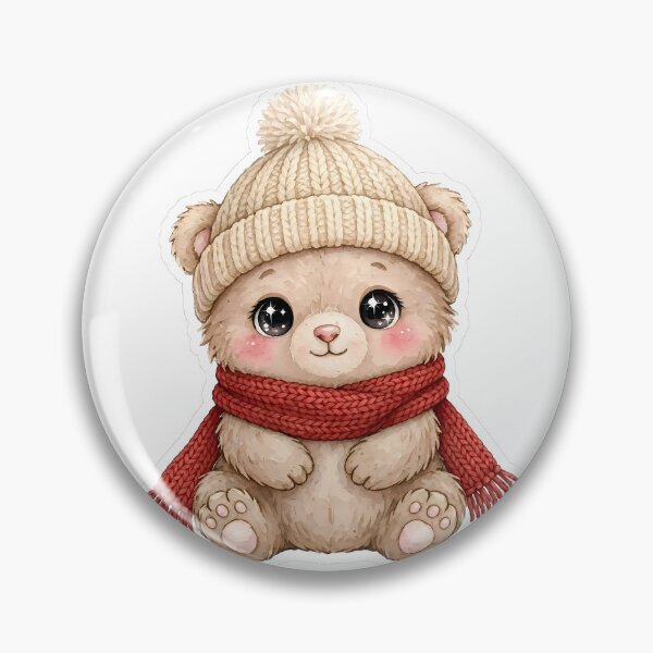 Item preview, Cute Winter Bear with Beanie and Red Scarf Kawaii designed and sold by 2Sec.