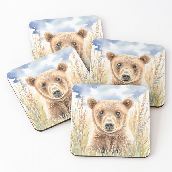 Item preview, Cute Watercolor Bear Cub in Meadow Grass designed and sold by Hackl20.