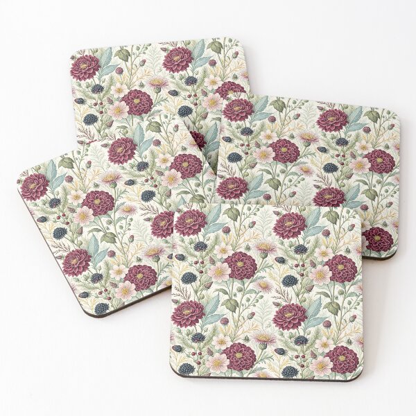 Item preview, Burgundy Dahlia Vintage Botanical Pattern designed and sold by Storybook Botanica.