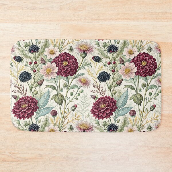 Item preview, Burgundy Dahlia Vintage Botanical Pattern designed and sold by Storybook Botanica.