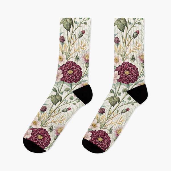 Item preview, Burgundy Dahlia Vintage Botanical Pattern designed and sold by Storybook Botanica.