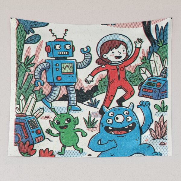 Item preview, Cartoon Space Adventure Crew designed and sold by JanjjaSoulInk.