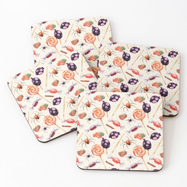 Item preview, Watercolor Halloween Candy Spiders Pattern Fall Treats designed and sold by AOCollections.