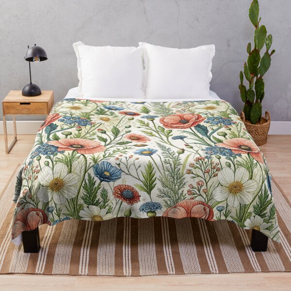 Item preview, Vintage Wildflower Poppy Botanical Pattern designed and sold by Storybook Botanica.