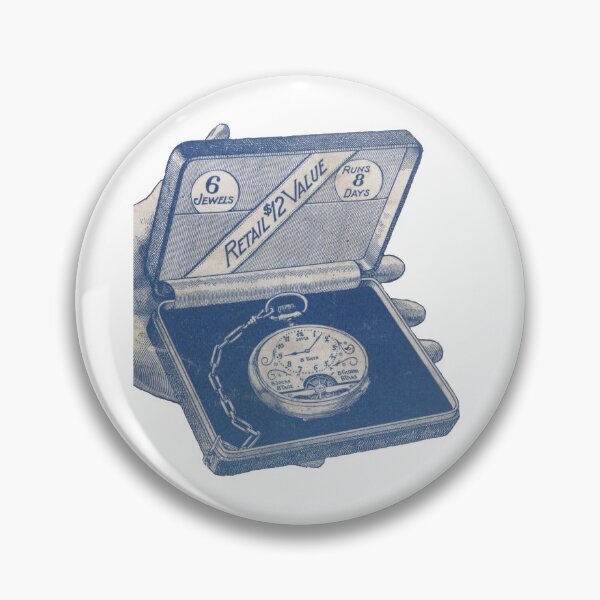 Item preview, Vintage advertisement for a pocket watch  designed and sold by Planetnichi.