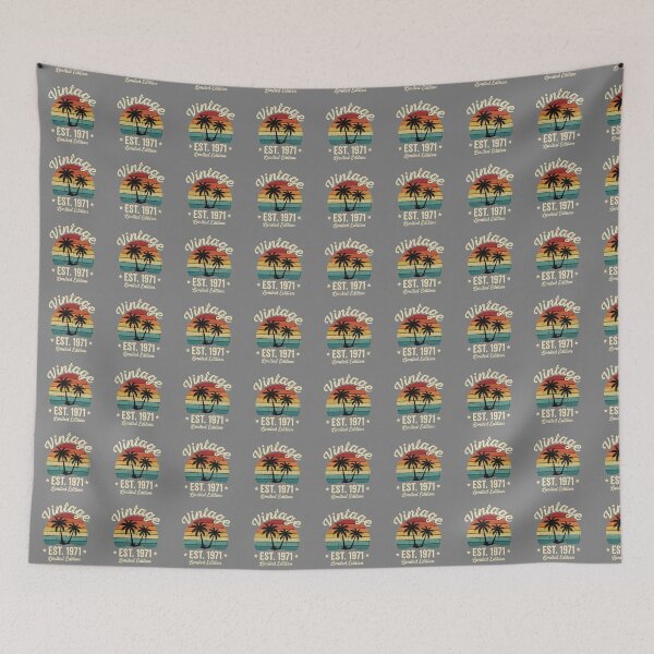 Item preview, Vintage Est. 1971 Limited Edition Born In 1971 Birthday Retro Tropical Sunset designed and sold by SofiBlair.