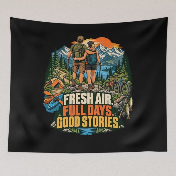 Item preview, Fresh Air, Full Days, Good Stories - Adventure Couple designed and sold by Good Mood Foundry.