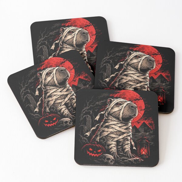 Item preview, Mummy Capybara Halloween Blood Moon designed and sold by Sykomorra.