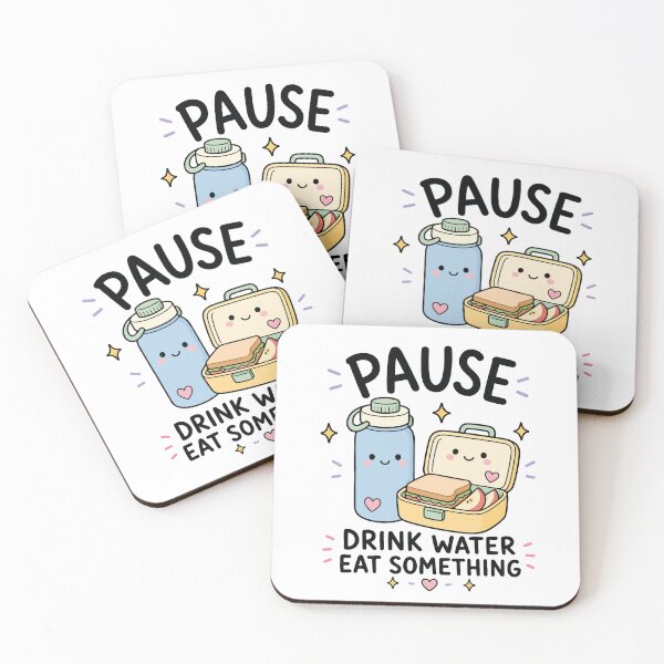 Item preview, Pause Drink Water Eat Something ADHD Reminder designed and sold by CleanDecor.