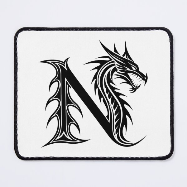 Item preview, Mystic Dragon Gothic Emblem – Black & White Fantasy Dragon Design designed and sold by aloksahu123.