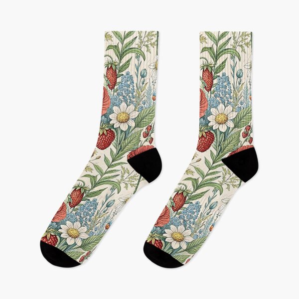 Item preview, Strawberry Poppy Wildflower Botanical Pattern designed and sold by Storybook Botanica.