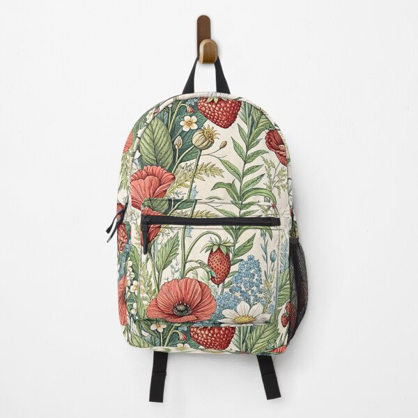 Item preview, Strawberry Poppy Wildflower Botanical Pattern designed and sold by Storybook Botanica.