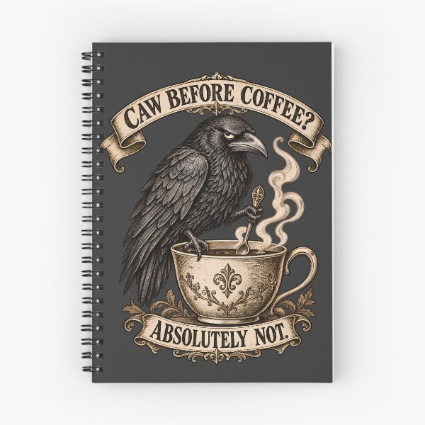 Item preview, Caw Before Coffee Absolutely Not – Victorian Crow Coffee Humor designed and sold by AmiGraph.