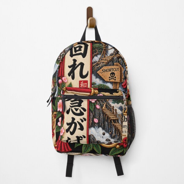 Item preview, Japanese Proverb Art – Isogaba Maware Safe Route Embroidery Design designed and sold by Emoji Emblems.