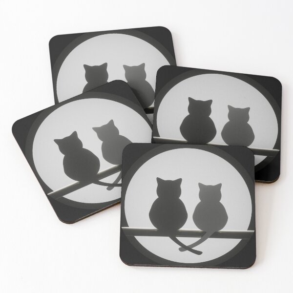 Item preview, Two Cats and the Moon designed and sold by SuzanaTArt.