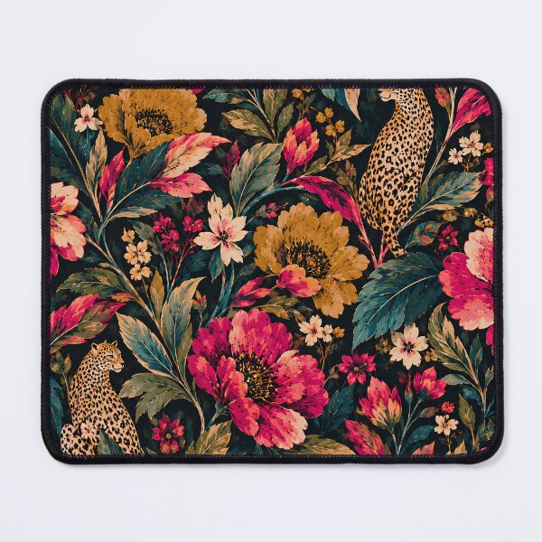 Item preview, Midnight Leopard Botanical Garden Pattern designed and sold by Sandy Beach Decor.