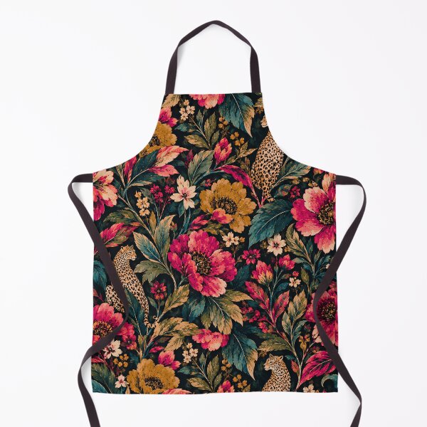 Item preview, Midnight Leopard Botanical Garden Pattern designed and sold by Sandy Beach Decor.
