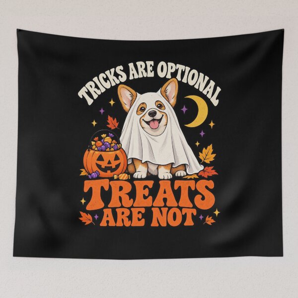 Item preview, Tricks Are Optional, Treats Are Not - Corgi Dog designed and sold by Good Mood Foundry.