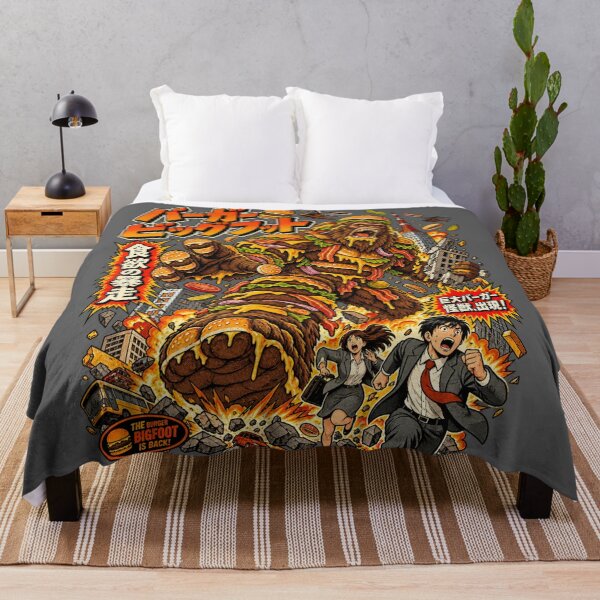 Item preview, Burger Bigfoot Japanese Kaiju Food Monster Art designed and sold by ElizBurkes.