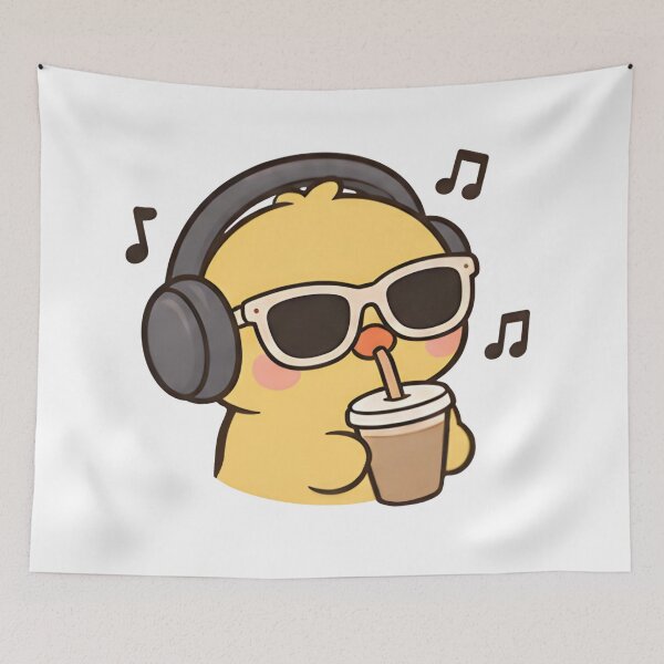 Item preview, Cool Duck Listening to Music - Iced Coffee Vibe designed and sold by Duck lovers.