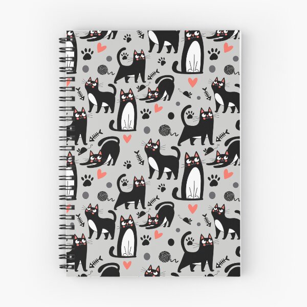 Item preview, Cute Black Cat Seamless Pattern On A Light Gray designed and sold by Doodle Moon Studios.