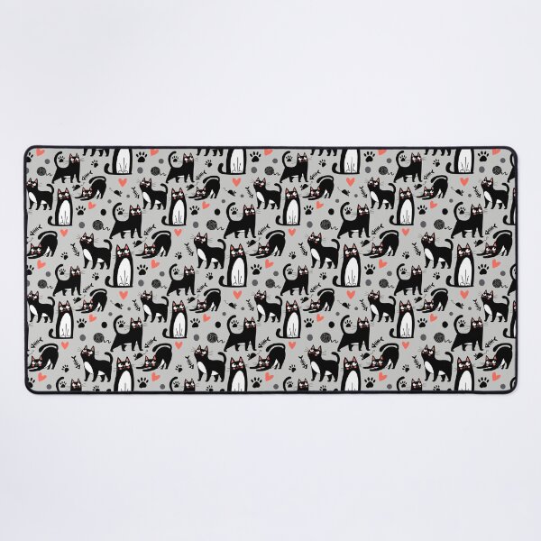 Item preview, Cute Black Cat Seamless Pattern On A Light Gray designed and sold by Doodle Moon Studios.