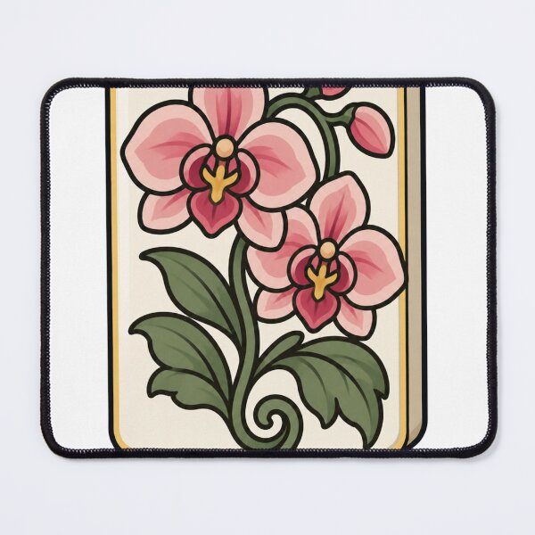 Item preview, Orchid Mahjong Tile Floral Illustration designed and sold by ANITYSTORES.
