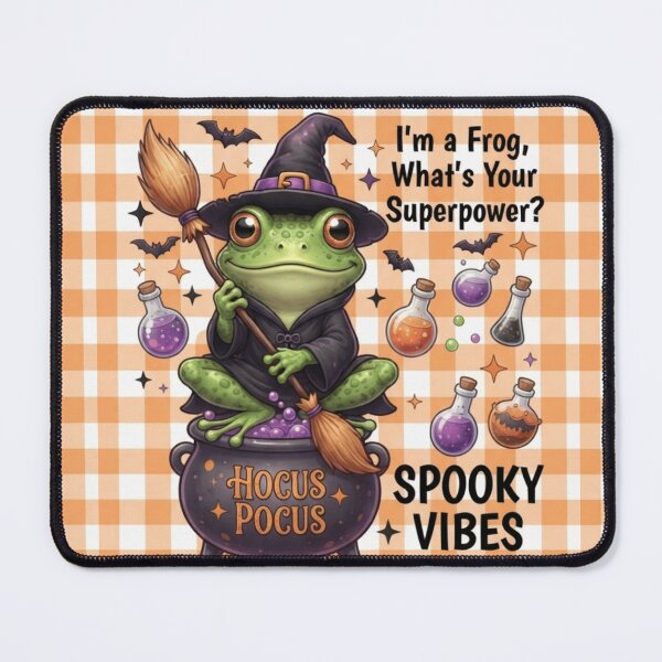 Item preview, Cute Witch Frog Spooky Vibes Halloween designed and sold by Basma Designs | Retro, Kawaii Shirts & Stickers.