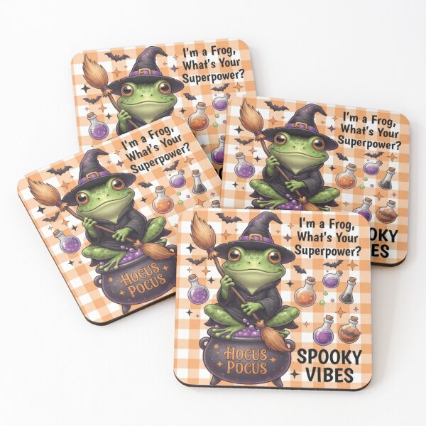 Item preview, Cute Witch Frog Spooky Vibes Halloween designed and sold by Basma Designs | Retro, Kawaii Shirts & Stickers.