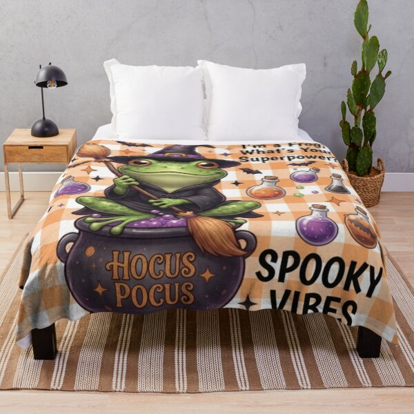 Item preview, Cute Witch Frog Spooky Vibes Halloween designed and sold by Basma Designs | Retro, Kawaii Shirts & Stickers.