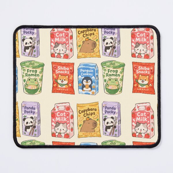 Item preview, Cute Kawaii Animal Stickers – Funny Cat Milk, Capybara, Panda, Penguin Cookies & Frog Ramen designed and sold by StickerJas.