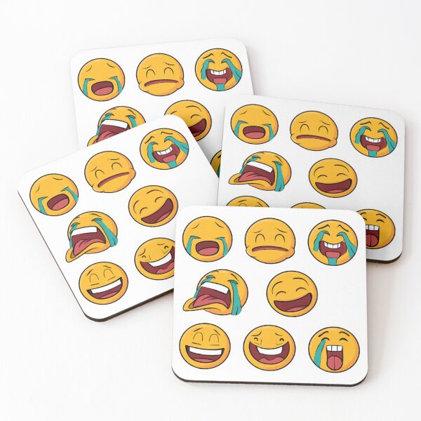 Item preview, Funny Crying Laughing Emoji Faces Emoticon Set designed and sold by NicolasGlowArt.