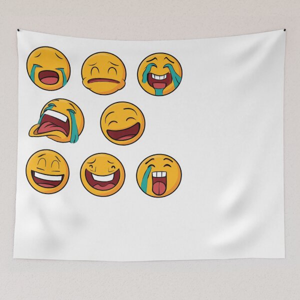 Item preview, Funny Crying Laughing Emoji Faces Emoticon Set designed and sold by NicolasGlowArt.