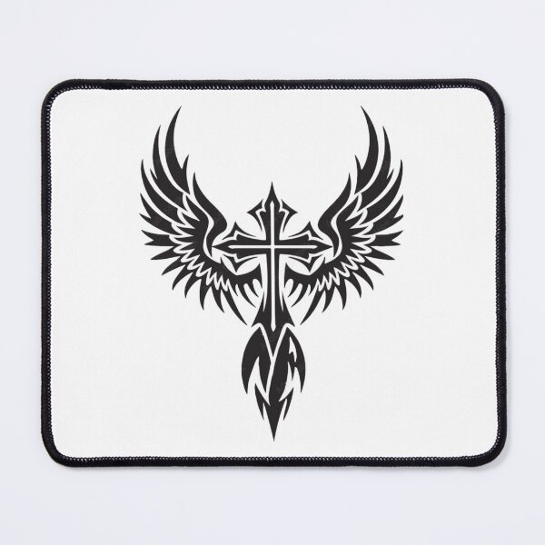 Item preview, Gothic Winged Cross Emblem – Dark Angel Christian Symbol designed and sold by aloksahu123.