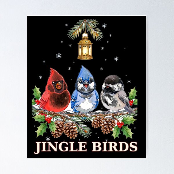 Item preview, Jingle Birds Shirt, Cute Christmas Caroling Birds T-Shirt, Funny Cardinal Blue Jay Chickadee Holiday Gift Tee designed and sold by 519xdesign.