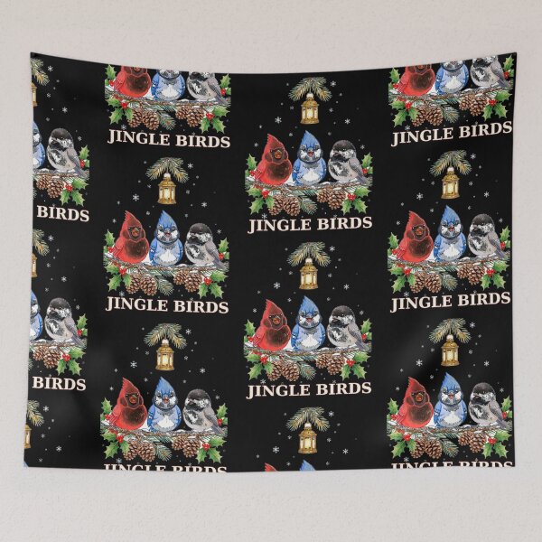 Item preview, Jingle Birds Shirt, Cute Christmas Caroling Birds T-Shirt, Funny Cardinal Blue Jay Chickadee Holiday Gift Tee designed and sold by 519xdesign.
