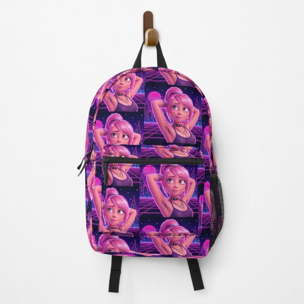 Item preview, Cute pinup of a Anime manga illustrated girl resting by a wall with her hands behind her head vibrant artwork design designed and sold by Vintage Designs +.