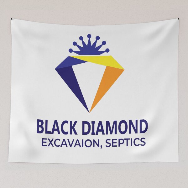 Item preview, Black Diamond Excavation & Septics - Modern Crown Diamond Logo Design designed and sold by Carftora786.