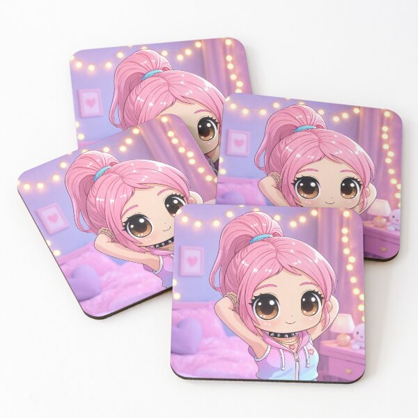 Item preview,  Cute pinup of a Anime manga illustrated girl resting by a wall with her hands behind her head vibrant artwork design designed and sold by Vintage Designs +.