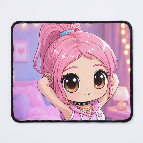 Item preview, Cute pinup of a Anime manga illustrated girl resting by a wall with her hands behind her head vibrant artwork design designed and sold by Vintage Designs +.
