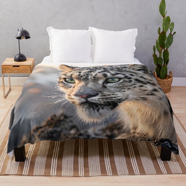 Item preview, Snow Leopard Portrait – Icy Blue Eyes Wildlife Art designed and sold by ManJiangHong.