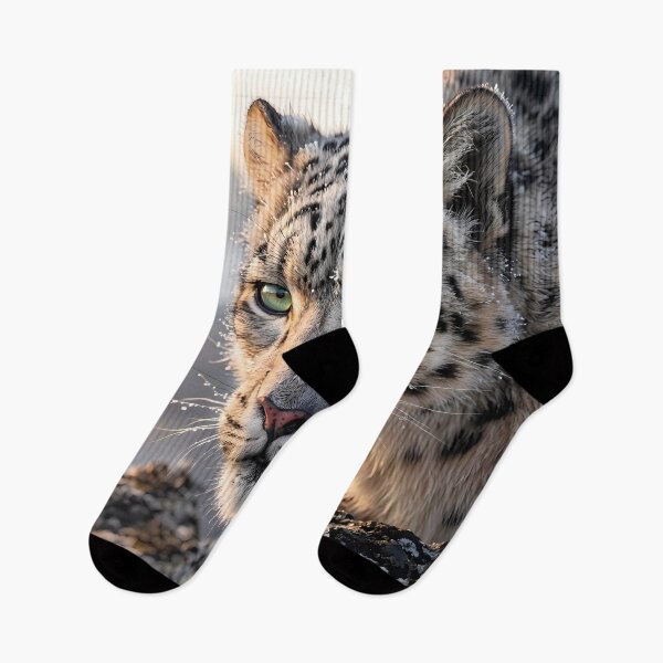 Item preview, Snow Leopard Portrait – Icy Blue Eyes Wildlife Art designed and sold by ManJiangHong.