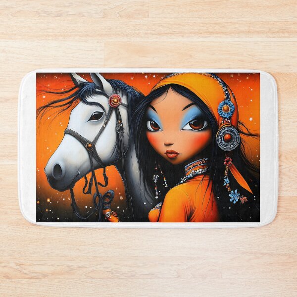 Item preview, Enchanting Young Woman with Horse in Abstract Art designed and sold by Artessie.