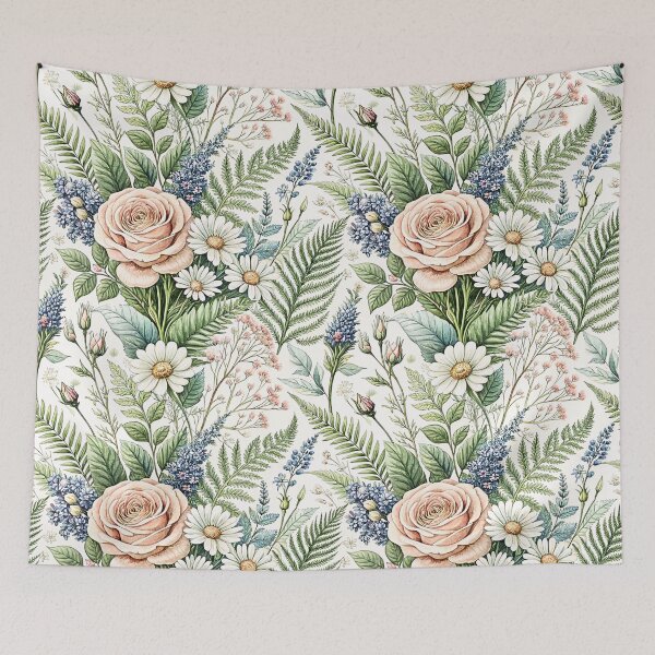 Item preview, Blush Rose Daisy Botanical Pattern designed and sold by Storybook Botanica.