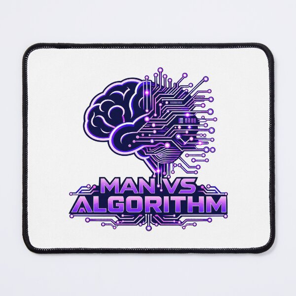 Item preview, Man vs Algorithm Cybernetic Brain Streetwear Graphic Tee Design designed and sold by Nubian Style.