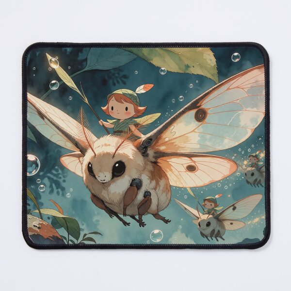 Item preview, Tiny Sprite Riding Moth in Forest Light (V4) designed and sold by SabaMirzique.