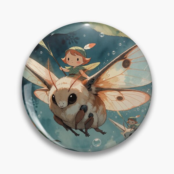 Item preview, Tiny Sprite Riding Moth in Forest Light (V4) designed and sold by SabaMirzique.