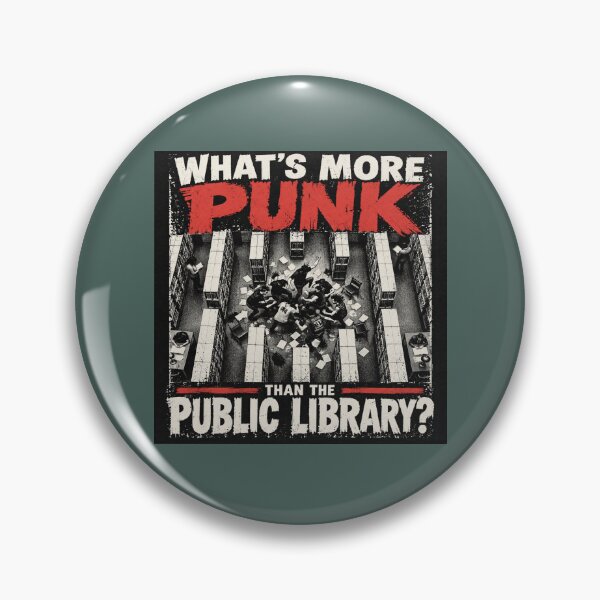 Item preview, Punk Librarian Public Library Mosh Pit designed and sold by POD DYNASTY | Original Print On Demand T-Shirt Graphics.